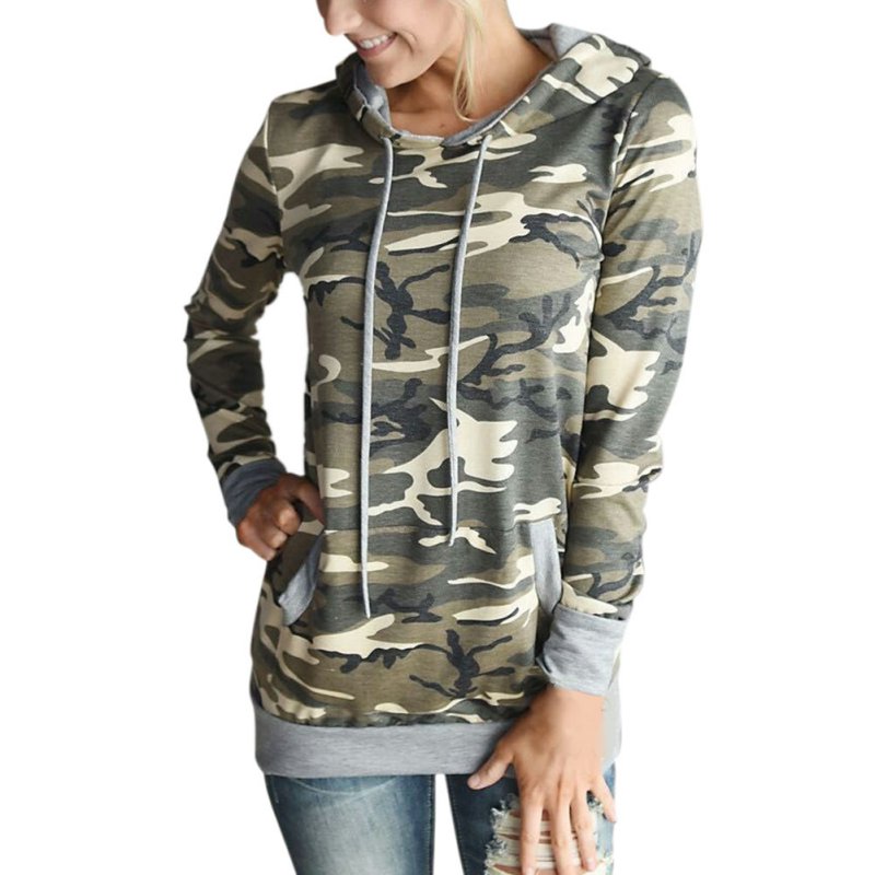 womens camo pullover